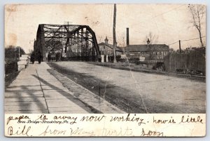 STROUDSBURG PA IRON BRIDGE UNDIVIDED ANTIQUE POSTCARD