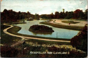 Rockefeller Park Cleveland Ohio OH Antique Postcard UNP WOB Note DB Aerial View 