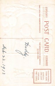 US Patriotic George Washington Portrait Cherry embossed postcard B985