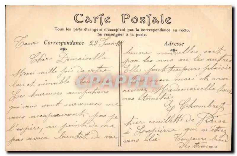 Old Postcard Chateau de Chaumont L'Entree