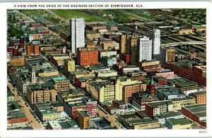 Aerial View Postcard Business Section of Birmingham Alabama