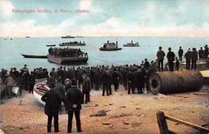 Nome Alaska Passengers Landing on Beach Vintage Postcard AA36865