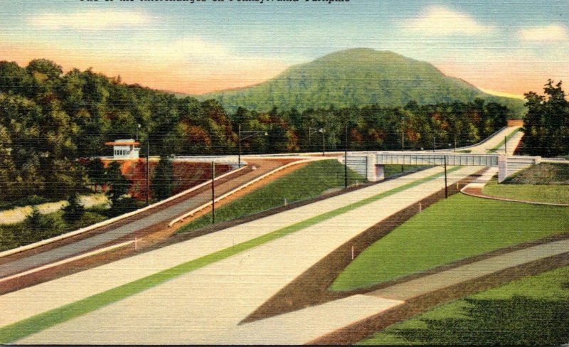 Pennsylvania Turnpike One Of The Interchanges Showing Fort Littleton Entrance...