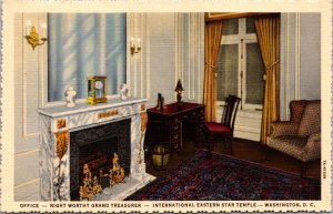 Linen Postcard Office at International Eastern Star Temple Washington D.C.