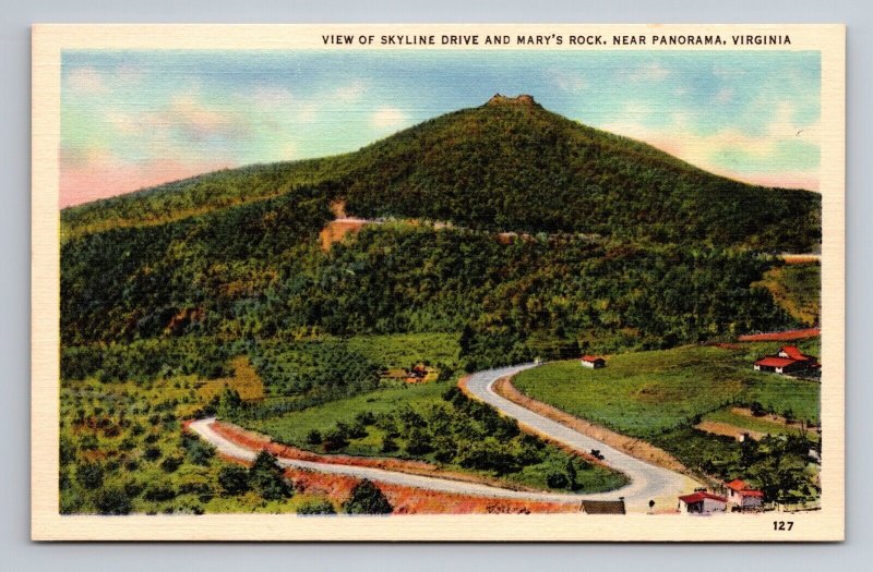 Skyline Drive And Mary's Rock Near Panorama Virginia Unposted Linen