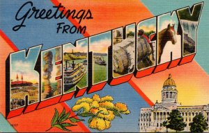 Kentucky Greetings From Large Letter Linen