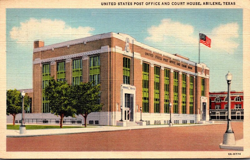 Texas Abilene Post Office and Court House 1944 Curteich