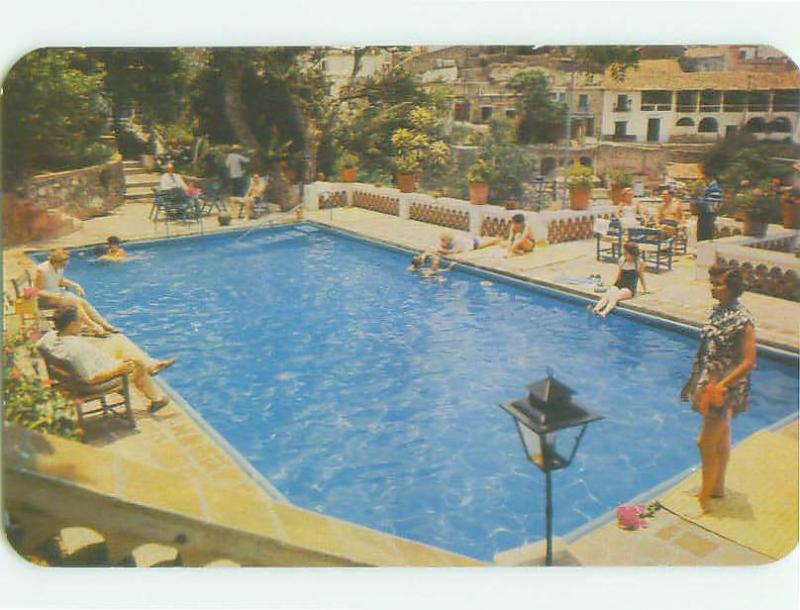 Unused Pre-1980 POOL AT RANCHO TELVA HOTEL Taxco MEXICO hr5953