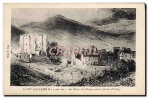 Postcard Old Saint Nectaire hundred years ago the ruins of the castle Isabey