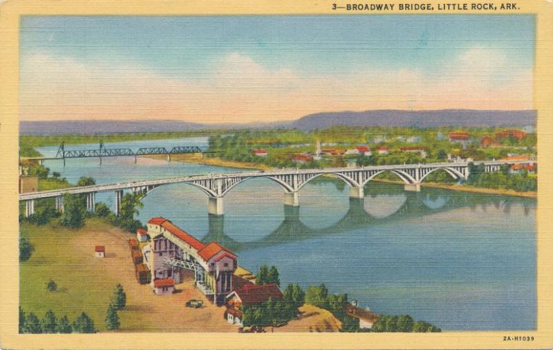 Broadway Bridge at Little Rock AR, Arkansas - Linen