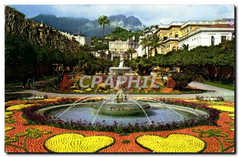 Modern Postcard Menton Bloves Gardens During the lemon festival