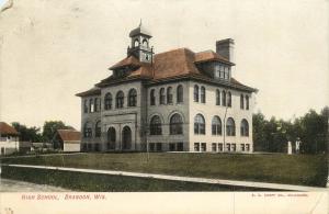 Vintage Postcard High School Brandon WI Fond du Lac County,