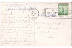Sylvania Country Club, Toledo, Ohio 1942 Linen Postcard War Slogan Cancel #650