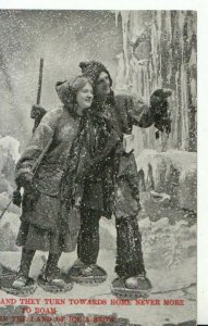 Romance Postcard - Couples - And They Turn Towards Home - Ice & Snow  Ref 12051A