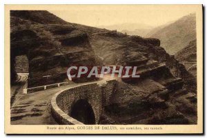 Old Postcard Alpine Road Gorges Daluis cornices tunnels