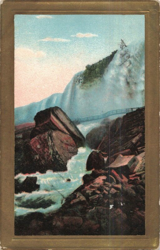 Circa 1912 Embossed Framed Waterfalls, N.Y. Postcard