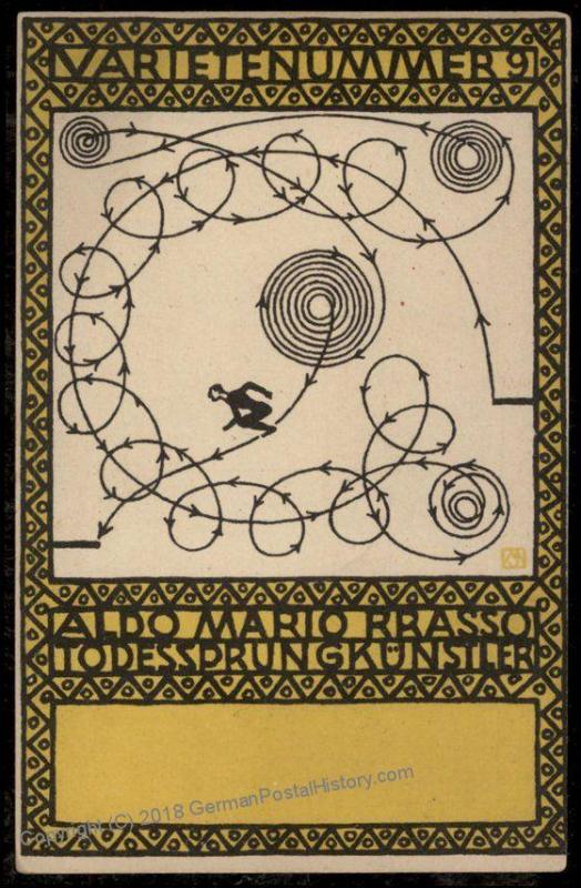 Wiener Werkstaette Nr86 Artist Moritz Jung The Leap of Death Postcard 71192