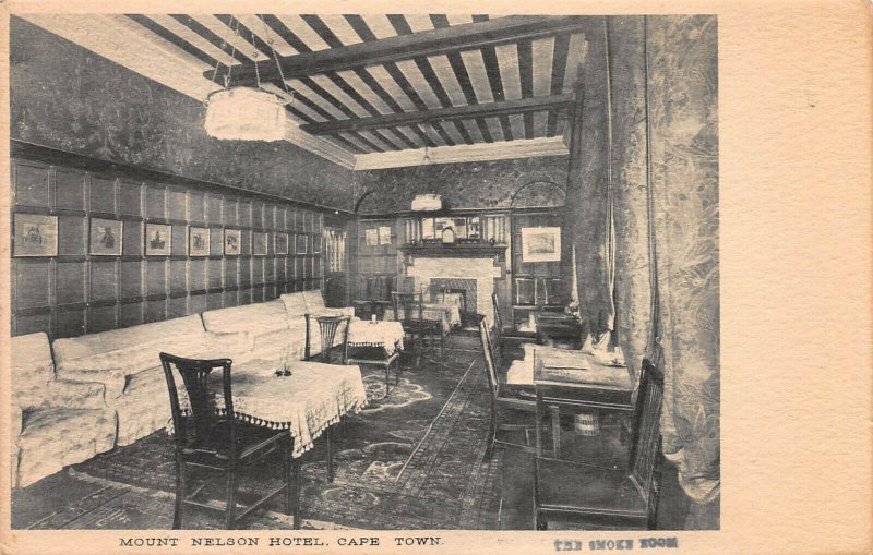 Smoke Room, Mt. Nelson Hotel, Cape Town, South Africa, Early Postcard, Unused 