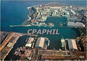 Modern Postcard Reunion Harbor Pointe des Rollers aerial view Boats