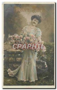 Postcard Bonne Fete Old Woman