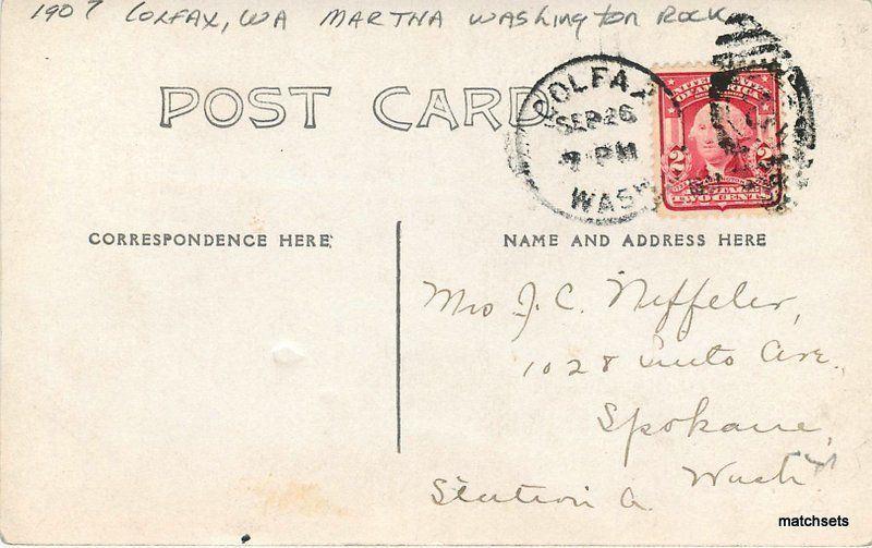 1907 Colfax Washington Martha Washington Rock RPPC real photo postcard 7086