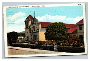 Vintage 1936 Postcard San Carlos Church Monterey County California