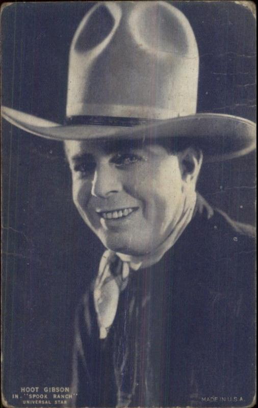 Cowboy Actor Arcade Exhibit Card c1920s-30s HOOT GIBSON