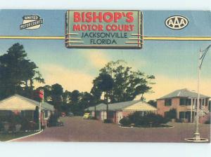 Unused Linen BISHOPS MOTOR COURT MOTEL Jacksonville Florida FL M5858-22