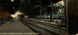 BANGOR ME RR Train Shed Station c1910 Postcard