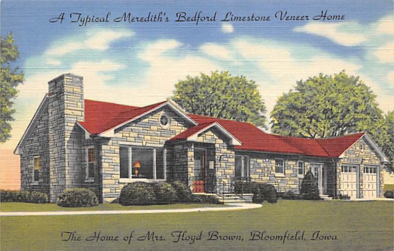 Merediths Bedford Limestone Veneer Home Home of Mrs Floyd Brown Bloomfield, Iowa