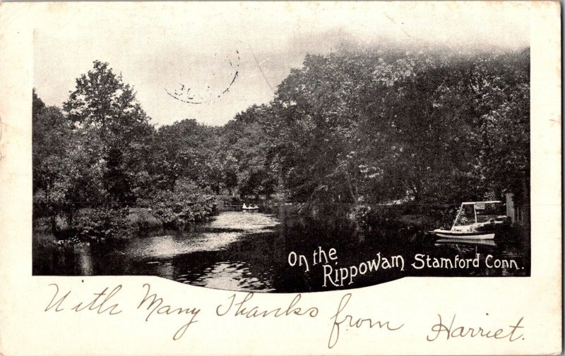 View on the Rippowam, Stamford CT c1905 Undivided Back Postcard M80
