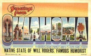 Greetings From Oklahoma, USA Large Letter Town Unused light corner wear more ...