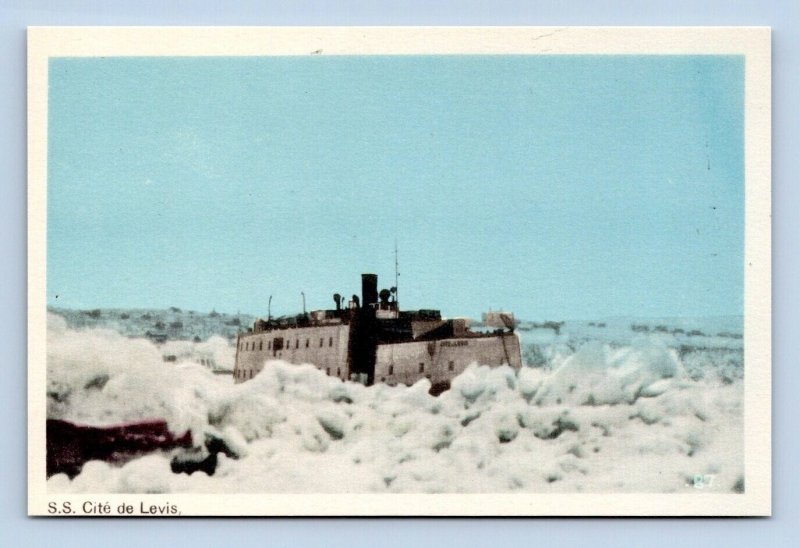 Icebreaker SS Cite de Levis Naval Ship Canada UNP Unused WB Postcard B14