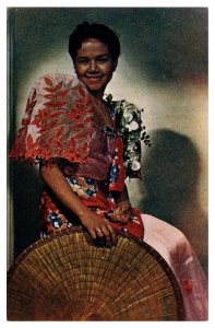 VTG Filipina Girl in a Balintawak Dress, Philippines, Postcard