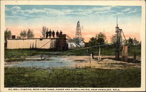 Oil Industry Near Okmulgee OK c1920 Postcard