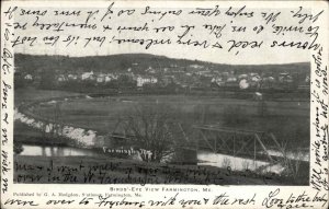 FARMINGTON ME Bird's Eye View c1905 Postcard