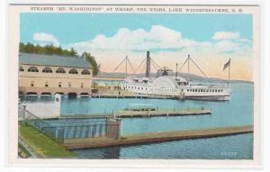 Steamer Mt Washington Wharf The Weirs Lake Winnepesaukee NH postcard