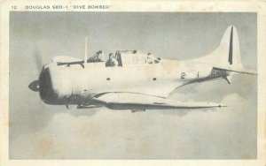 Military Aircraft Douglas SBD 1 Dive Bomber #12 Longshaw Postcard 21-8846