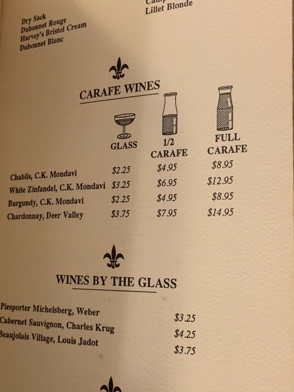 Vintage KUNZ'S Restaurant Wine List 80s Menu Louisville Kentucky