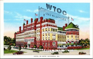 Linen Postcard Hotel De Soto in Savannah, Georgia~1915 