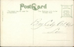 Bay City MI Union RR Train Depot Station c1910 Postcard