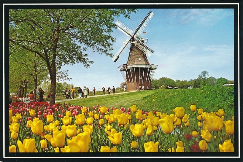Tulip Time Windmill Island Holland MI Michigan 12 Story DeZwaan Windmill pm 1989