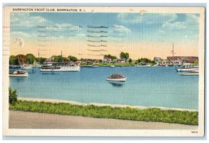 1942 View Of Barrington Yacht Club Barrington Rhode Island RI Vintage Postcard