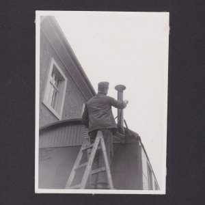 Original photo, WWII, German soldier on the ladder, Wehrmacht, Uniform