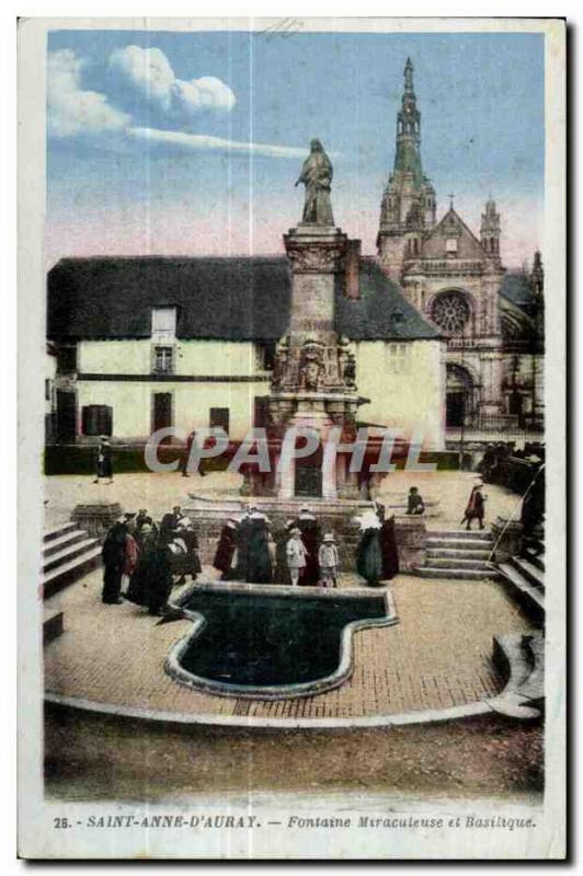 Old Postcard Sainte Anne D Auray Miraculous Fountain and Basilica