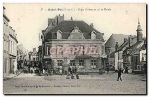 Saint Pol - Streets of & # 39Arras and City Hall (kids) - Old Postcard