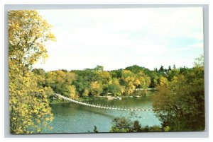 Vintage 1979 Postcard Swinging House Suspension Bridge Souris Manitoba Canada