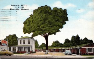 Linen Postcard Bon-Air Motel U.S. Highway 231 in Huntsville, Alabama