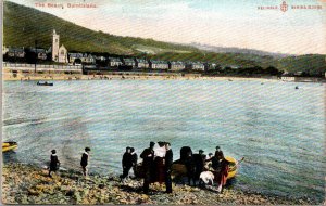 VINTAGE POSTCARD THE BEACH AT BURNTISLAND OVERLOOKING FIRTH OF FORTH MAILED 1914