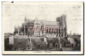 Old Postcard The Cathedral Cote Nord Reims